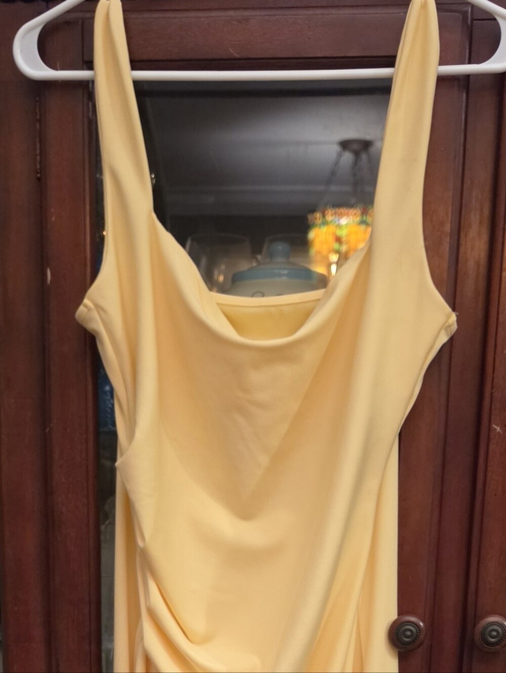 Draped Yellow Women’s Dress